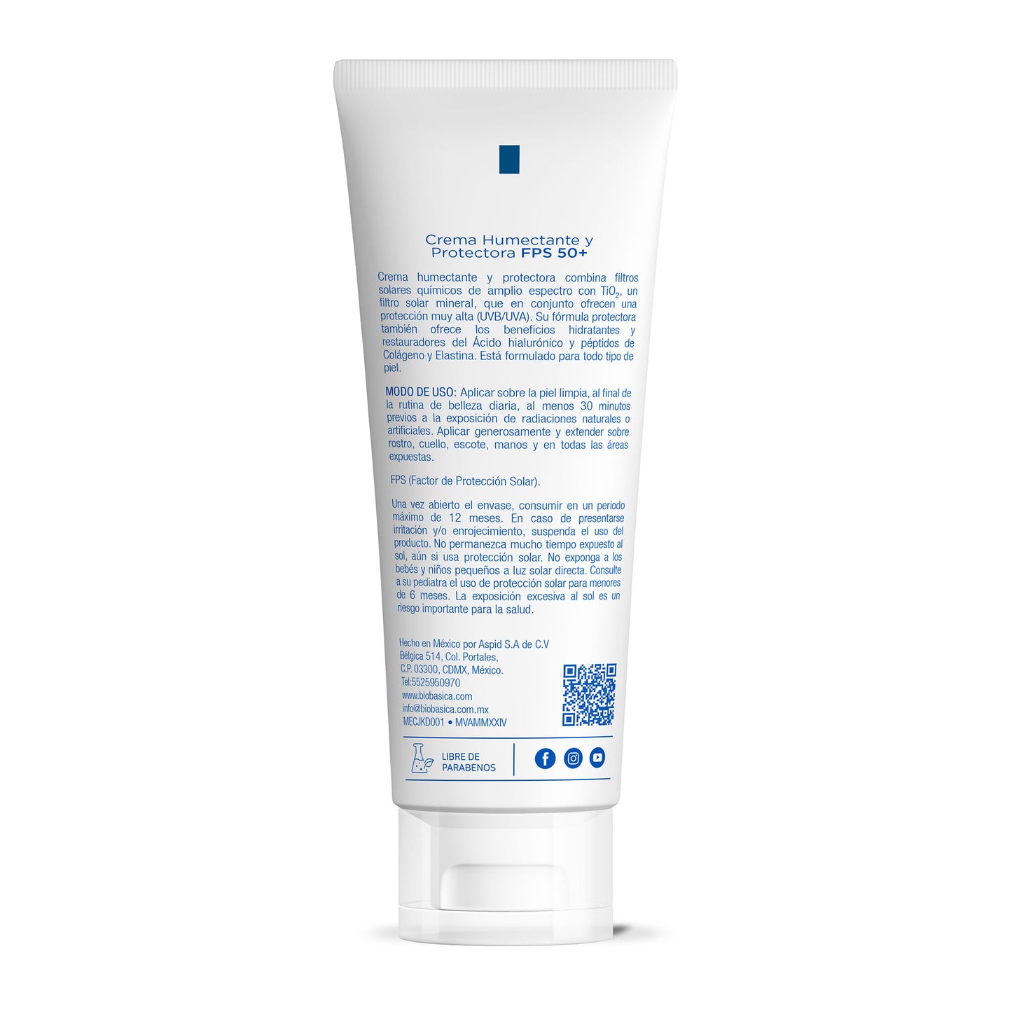 Crema humectante y protectora FPS 50+