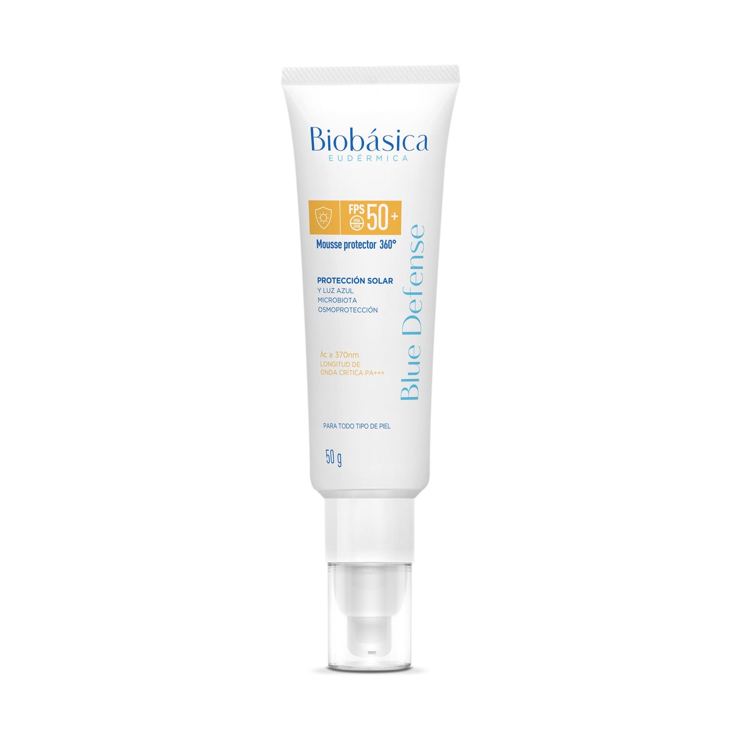 Blue Defense Con color | Mousse protector FPS 50+